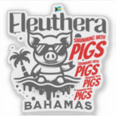 Bahamas Souvenir Geschenk : Eleuthera Bahamas Schw Aufkleber (Vorderseite)