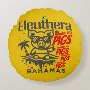 Bahamas Souvenir Geschenk : Eleuthera Bahamas Schw Rundes Kissen