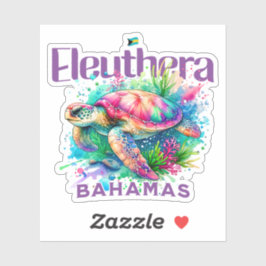 Bahamas Souvenir Geschenk : Eleuthera Bahamas Turt Aufkleber