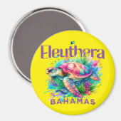 Bahamas Souvenir Geschenk : Eleuthera Bahamas Turt Magnet (Vorderseite/Rückseite)