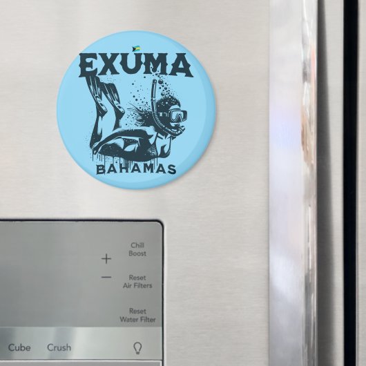 Bahamas Souvenir Geschenk: Exuma Bahamas Dive Magnet (In Situ (Kühlschrank))