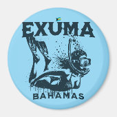 Bahamas Souvenir Geschenk: Exuma Bahamas Dive Magnet (Vorne)