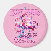 Bahamas Souvenir Geschenk : Exuma Bahamas Flamingo Magnet (Vorne)