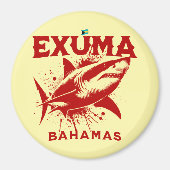 Bahamas Souvenir Geschenk: Exuma Bahamas Hai Fisch Magnet (Vorne)