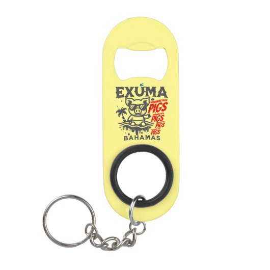 Bahamas Souvenir Geschenk: Exuma Bahamas Schwimmsc Mini Flaschenöffner (Vorderseite)