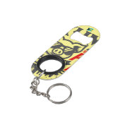 Bahamas Souvenir Geschenk: Exuma Bahamas Schwimmsc Mini Flaschenöffner (Rückseite Schrägansicht)