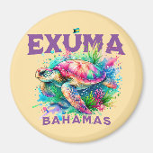 Bahamas Souvenir Geschenk: Exuma Bahamas Sea Turtl Magnet (Vorne)