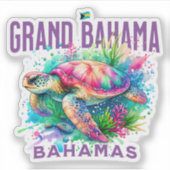 Bahamas Souvenir Geschenk: Grand Bahama Sea Turtle Aufkleber (Vorderseite)