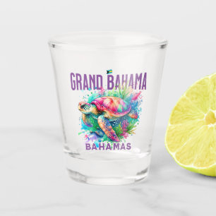 Bahamas Souvenir Geschenk: Grand Bahama Sea Turtle Schnapsglas