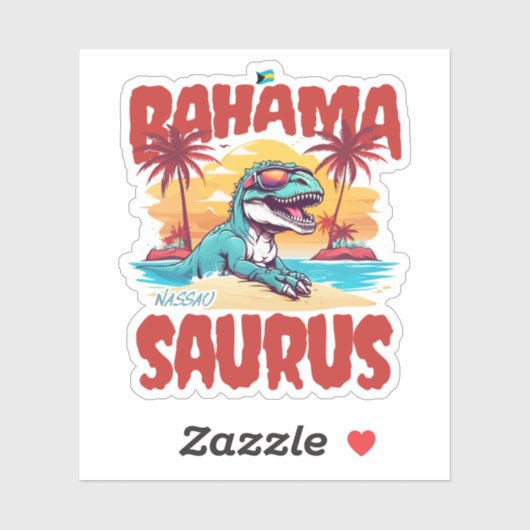 Bahamas Souvenir Geschenk : Nassau Bahama Saurus T Aufkleber (Blatt)