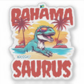Bahamas Souvenir Geschenk : Nassau Bahama Saurus T Aufkleber (Vorderseite)