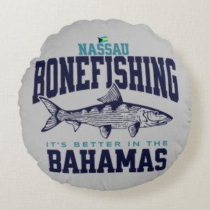 Bahamas Souvenir Geschenk: Nassau Bahamas Bonefish Rundes Kissen