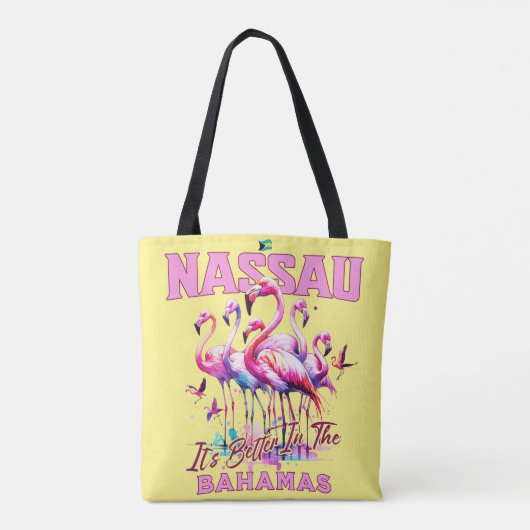 Bahamas Souvenir Geschenk : Nassau Bahamas Flaming Tasche (Rückseite)