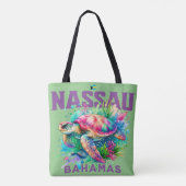 Bahamas Souvenir Geschenk: Nassau Bahamas Sea Turt Tasche (Rückseite)