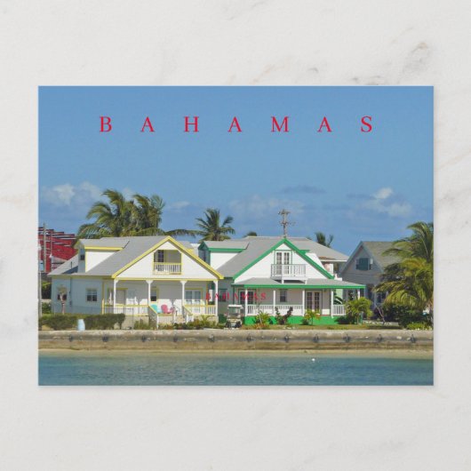 Bahamas Spanish Wells Häuser Blick auf Postkarte (Vorderseite)
