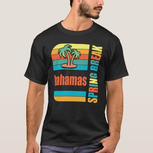 Bahamas Spring Break High School Retro Beach Graph T-Shirt (Vorderseite)