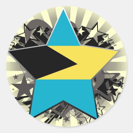 Bahamas Star Runder Aufkleber (Vorderseite)