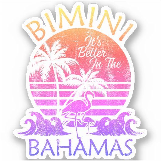 Bahamas Sticker Bimini Urlaub Beach Kreuzfahrt (Vorderseite)