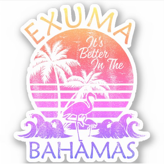 Bahamas Sticker Exuma Urlaub Beach Cruise (Vorderseite)