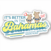 Bahamas Sticker Nassau Schweine Urlaub Kreuzfahrt (Vorderseite)