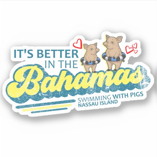 Bahamas Sticker Nassau Schweine Urlaub Kreuzfahrt (Vorderseite)