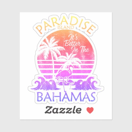 Bahamas Sticker Paradise Island (Blatt)