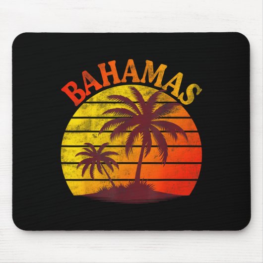 Bahamas Strand Trocal Sommerurlaub Palmenbaum Mousepad (Vorne)