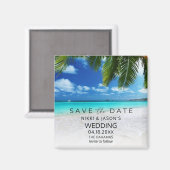 Bahamas-Strandhochzeit - Save the Date Magnet (Vorderseite/Rückseite)