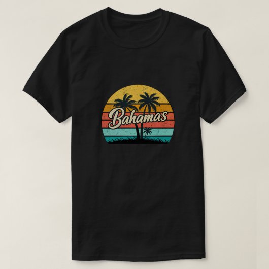 Bahamas Sunset Retro Palm T-Shirt (Design vorne)