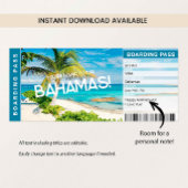 Bahamas Surprise Trip Boarding Pass Gift Card Einladung