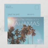 Bahamas Tropical Beach Hochzeit Save the Date Ankündigungspostkarte (Vorne/Hinten)