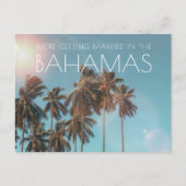 Bahamas Tropical Beach Hochzeit Save the Date Ankündigungspostkarte (Vorderseite)