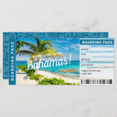 Bahamas Überraschungsreise Boarding Pass Geschenkg (Vorne/Hinten)