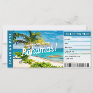 Bahamas Überraschungsreise Bordkarte Geschenk Tick