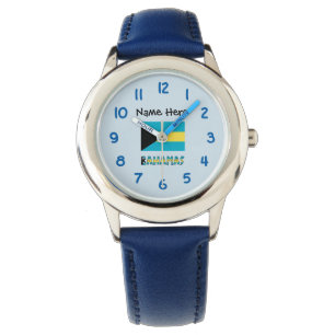 Bahamas und Bahamas Flagge Personalisiert Armbanduhr
