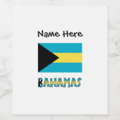 Bahamas und Bahamas Flagge Personalisiert Weinetikett (Einzelnes Label)