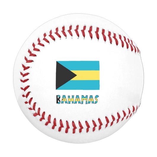 Bahamas und bahamianische Flagge mit Ihrem Namen Baseball (Vorderseite Links)