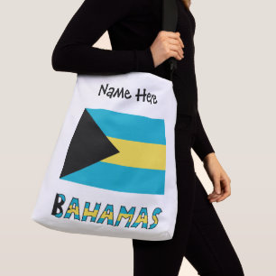 Bahamas und die bahamaische Flagge mit Ihrem Namen Tragetaschen Mit Langen Trägern