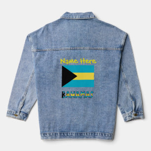 Bahamas und die bahamianische Flagge Gelbe Persona Jeansjacke