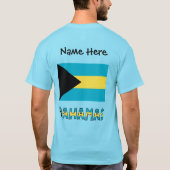 Bahamas und die bahamianische Flagge Personalisier T-Shirt (Rückseite)