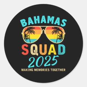 Bahamas Vacation 2025 Squad Family Friends Matchin Runder Aufkleber