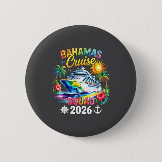 Bahamas Vacation 2026 Squad Family Friends Matchin Button (Vorderseite)