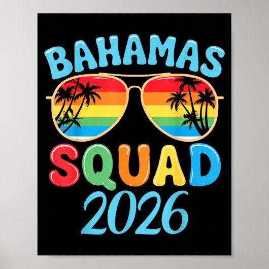 Bahamas Vacation 2026 Squad Family Friends Matchin Poster (Vorne)