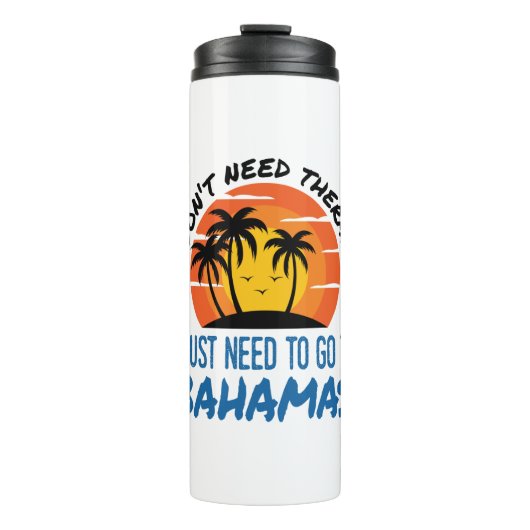 Bahamas Vacation Tropical Beach Trip Therapie Thermosbecher (Vorderseite)