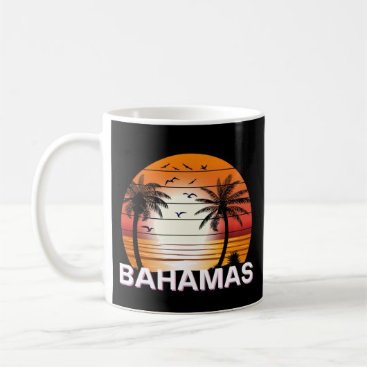 Bahamas Vintag Palm Trees Summer Beach Kaffeetasse (Links)
