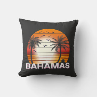 Bahamas Vintag Palm Trees Summer Beach Kissen