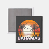 Bahamas Vintag Palm Trees Summer Beach Magnet (Vorderseite/Rückseite)