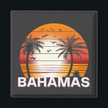 Bahamas Vintag Palm Trees Summer Beach Magnet<br><div class="desc">Phantastisches Vintages Bahamas Design für Strandliebhaber im Sommer.</div>