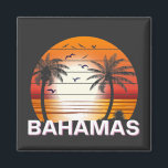 Bahamas Vintag Palm Trees Summer Beach Magnet<br><div class="desc">Phantastisches Vintages Bahamas Design für Strandliebhaber im Sommer.</div>