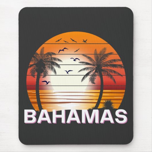Bahamas Vintag Palm Trees Summer Beach Mousepad (Vorne)